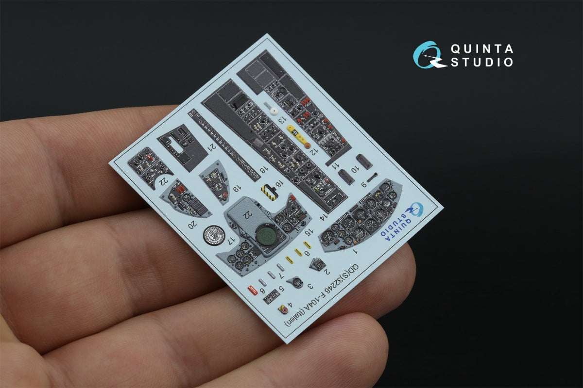 Quinta Studio QD32246 F-104A 3D-Printed &amp;amp; colored Interior on decal paper (Italeri) 1/32 – image 4