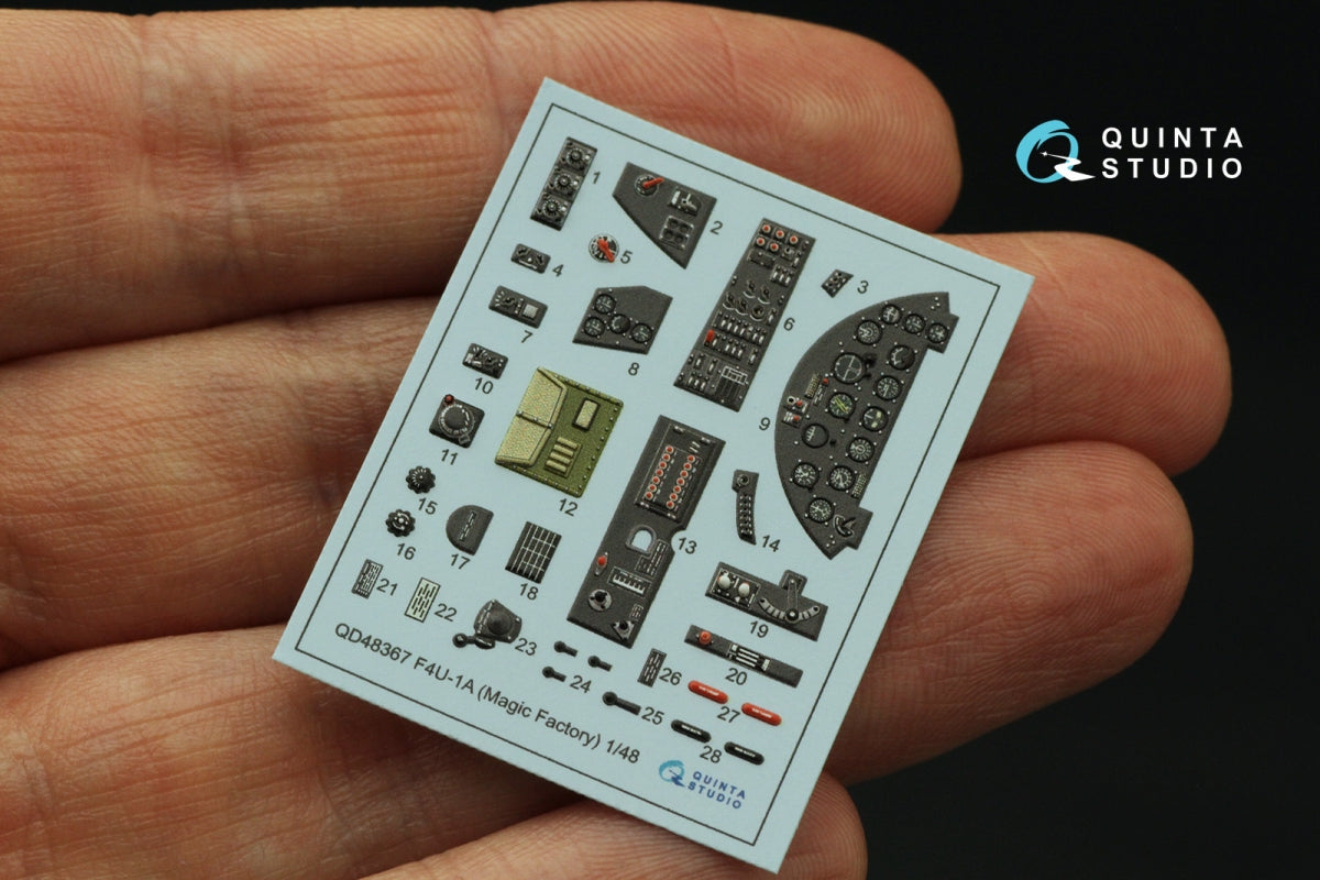 Quinta Studio QD48367 F4U-1A 3D-Printed &amp;amp; coloured Interior on decal paper (Magic Factory) 1/48 – immagine 3
