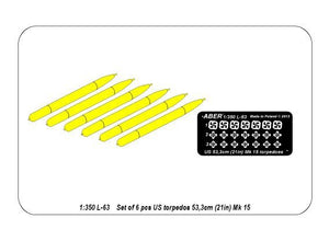 Aber 350L-63 Set of 6 US torpedoes 53,3cm (21in) MK.15 1/350 – immagine 4