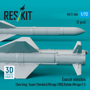 RESKIT RS72-0506 Exocet missiles (2 pcs) (3D Printed) 1/72 – immagine 2