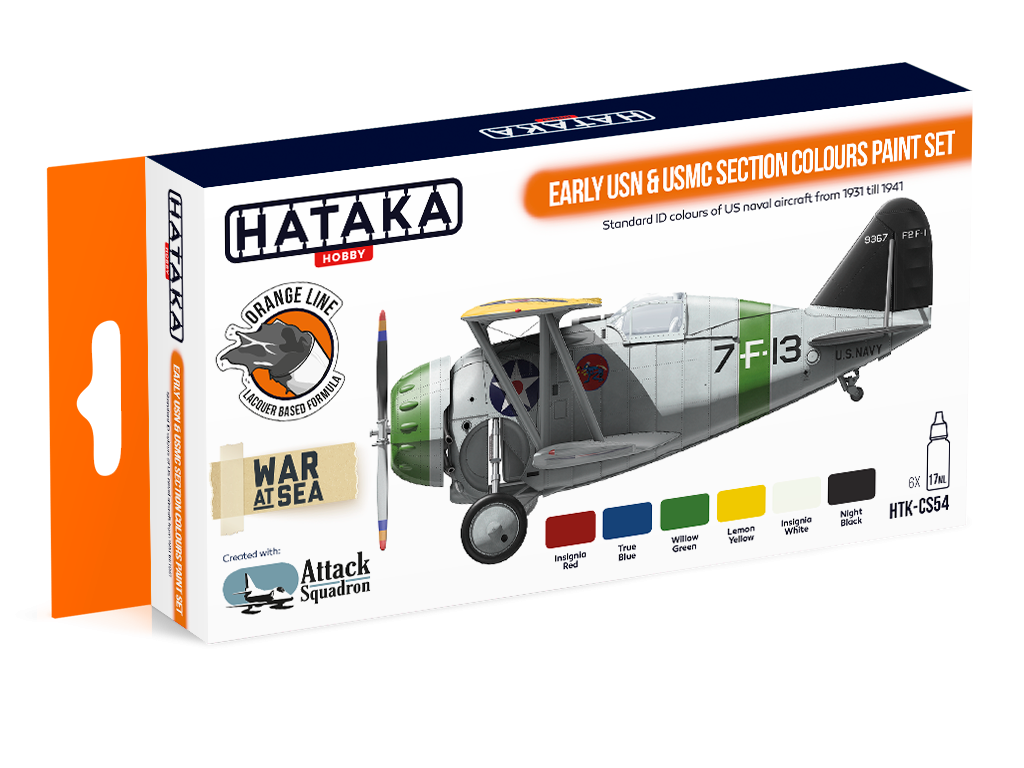 Hataka HTK-CS54 Early USN &amp; USMC Section Colors paint set (6x17ml)
