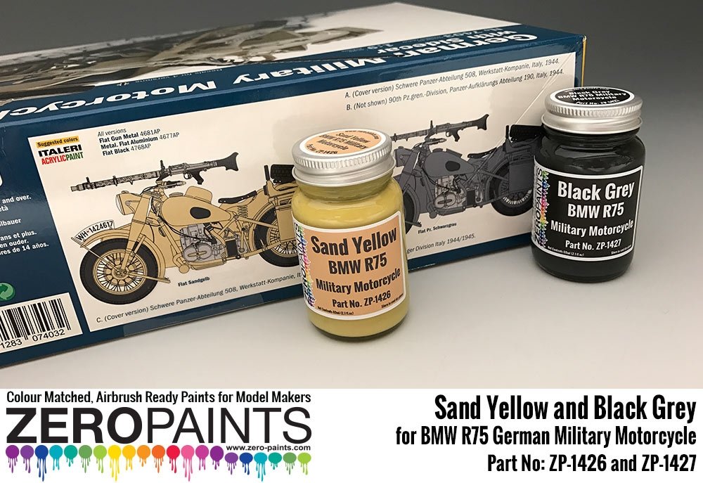 Zero Paints ZP-1426YELLOW BMW R75 German Military Motorcycle Sand Yellow 60ml – imagen 2