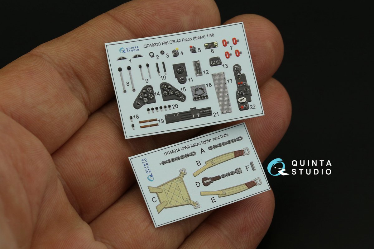 Quinta Studio QD48230 Fiat CR.42 3D-Printed &amp;amp; coloured Interior on decal paper (Italeri) 1/48 – immagine 6