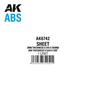 AK Interactive AK6742 2MM THICKNESS X 245 X 195MM – ABS SHEET – 1 UNIT PER BAG – Bild 2
