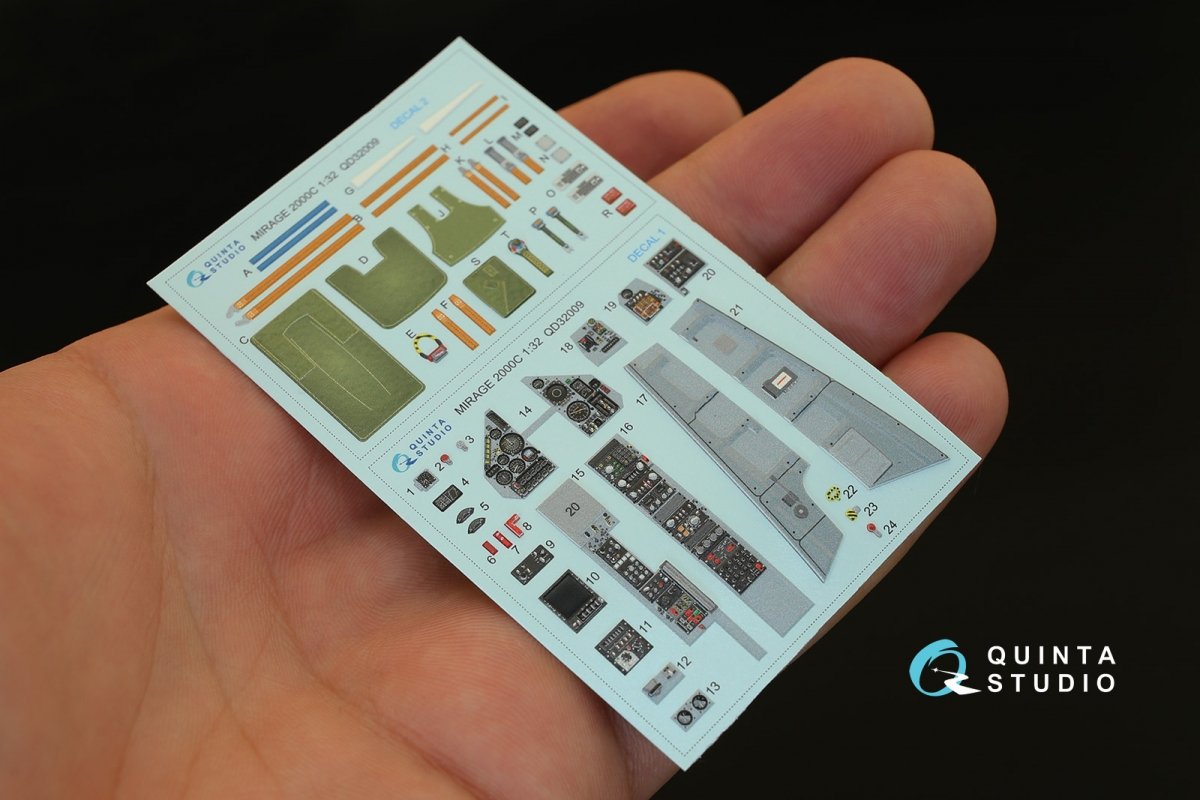 Quinta Studio QD32009 Mirage 2000C 3D-Printed &amp;amp; coloured Interior on decal paper (for Kitty Hawk kit) 1/32 – zdjęcie 2