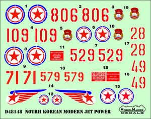 ModelMaker Decals D48148 North Korean Modern Jet Power 1/48 – Bild 2