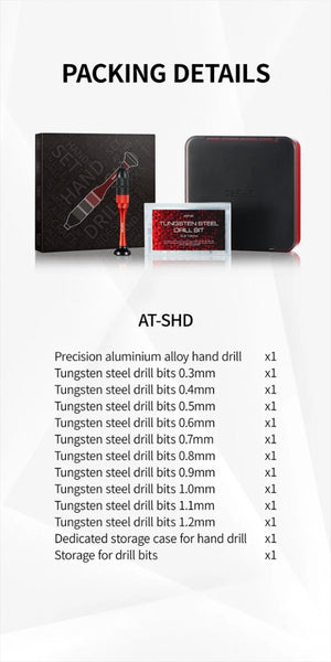 DSPIAE AT-SHD Precision Aluminum Alloy Hand Drill Set / Zestaw wiertarki ręcznej i precyzyjnych wierteł ze stopu aluminium – immagine 6