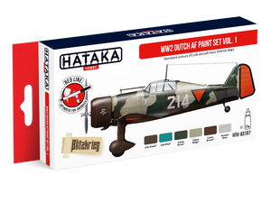 Hataka Hobby HTK-AS107 WW2 Dutch AF paint set vol.1 (6x17ml)