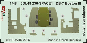 Eduard 3DL48236 DB-7 Boston III cockpit insulation SPACE HONG KONG MODELS 1/48