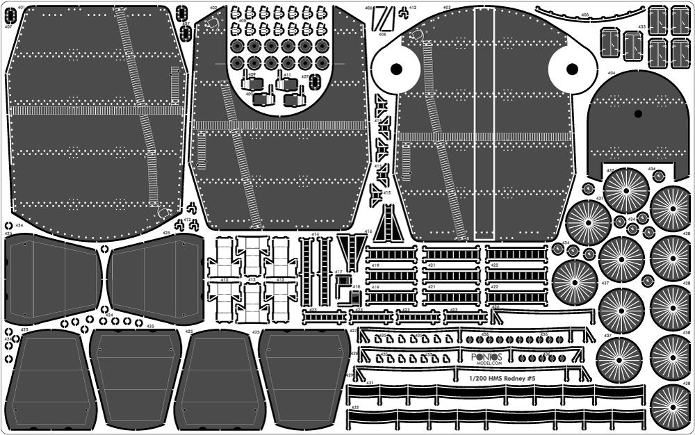 Pontos 23007F1 HMS RODNEY 1942 Detail Up Set 1/200 – zdjęcie 26