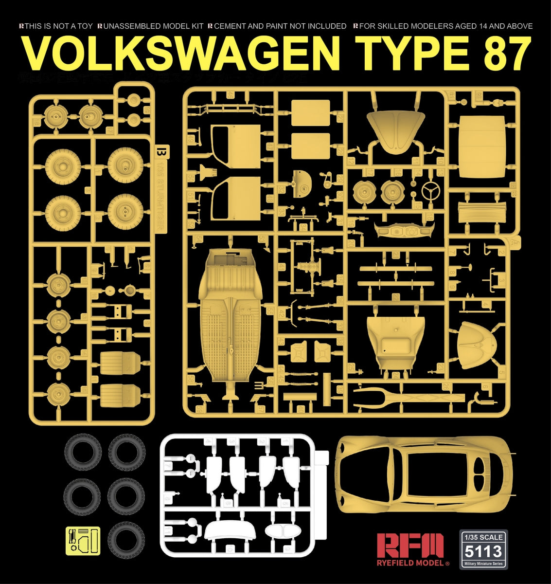 Rye Field Model 5113 Volkswagen Type 87 w/full interior 1/35 – zdjęcie 4