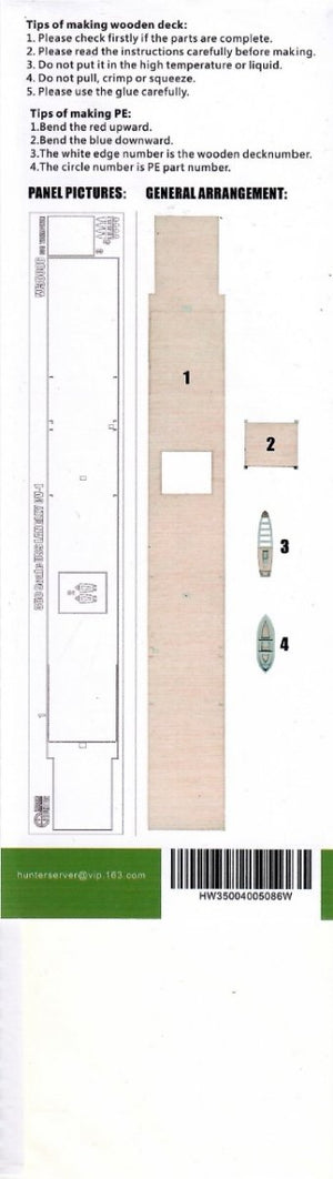 Wood Hunter W35086 USS Langley CV-1 Wooden Deck for Trumpeter 05631 1/350 – Bild 2