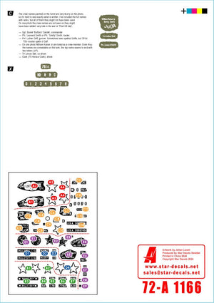Star Decals 72-A1166 US M4A3(76) in Europe 1944-45. 25th Tk Bn. 37th Tk Bn. 761st Tk Bn. 778th Tk Bn 1/72 – Bild 2