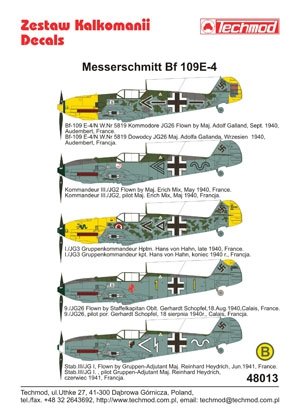 Techmod 48013 - Messerschmitt Bf 109E-4 1/48 – image 2