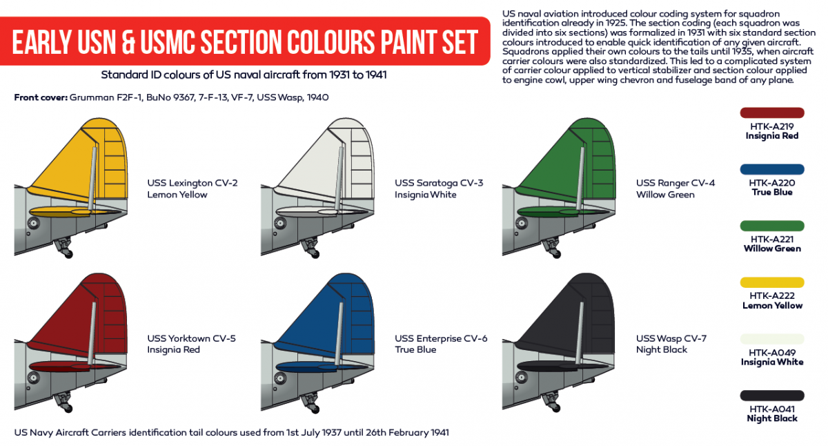 Hataka Hobby HTK-AS54 Ensemble de couleurs pour les premières sections USN et USMC (6 x 17 ml) – image 2