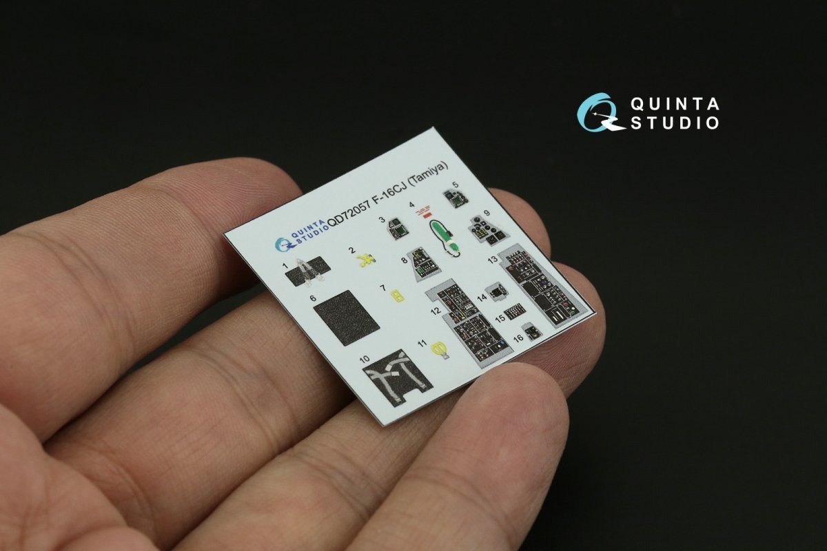 Quinta Studio QD72057 F-16CJ 3D-Printed &amp;amp; coloured Interior on decal paper (Tamiya) 1/72 – Bild 3