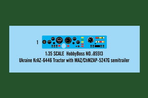 Hobby Boss 85513 Ukraine KrAZ-6446 Tractor with MAZ/ChMZAP-5247G semitrailer 1/35 – immagine 4