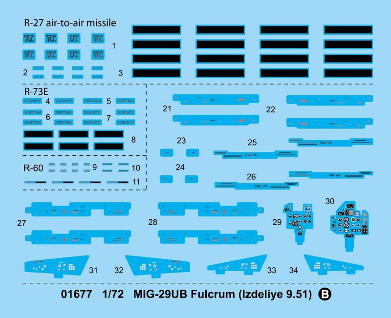Trumpeter 01677 MIG-29UB Fulcrum Izdeliye 9.51 1/72 – image 6