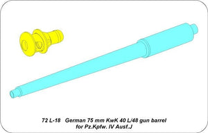Aber 72L-18 Canon 75mm KwK40L/48 pour Panzer IV Ausf. Canon J / Allemand 75mm KwK 40 L/48 pour Pz.Kpfw. IV Ausf.J 1/72  – image 4