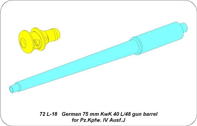 Aber 72L-18 Canon 75mm KwK40L/48 pour Panzer IV Ausf. Canon J / Allemand 75mm KwK 40 L/48 pour Pz.Kpfw. IV Ausf.J 1/72  – image 4