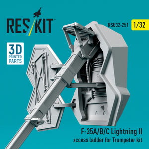 RESKIT RSU32-0251 F-35A/B/C Lightning II access ladder for Trumpeter kit (3D Printed) 1/32
