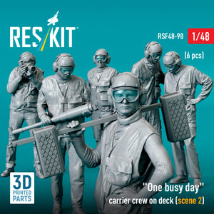 RESKIT RSF48-0090 &amp;quot;One busy day&amp;quot; carrier crew on deck (scene 2) (6 pcs) (3D Printed) 1/48 – image 4