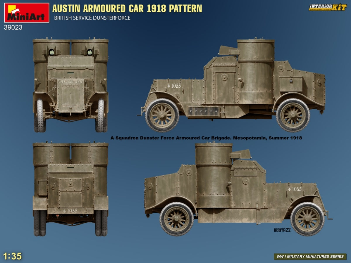 Miniart 39023 AUSTIN ARMOURED CAR 1918 PATTERN. BRITISH SERVICE DUNSTERFORCE. INTERIOR KIT 1/35 – zdjęcie 7