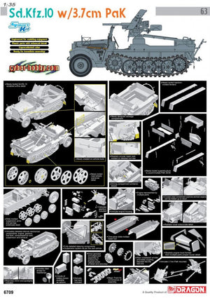 Cyber Hobby 6709 Sd.Kfz.10 w/3.7cm PaK 1/35 – immagine 2