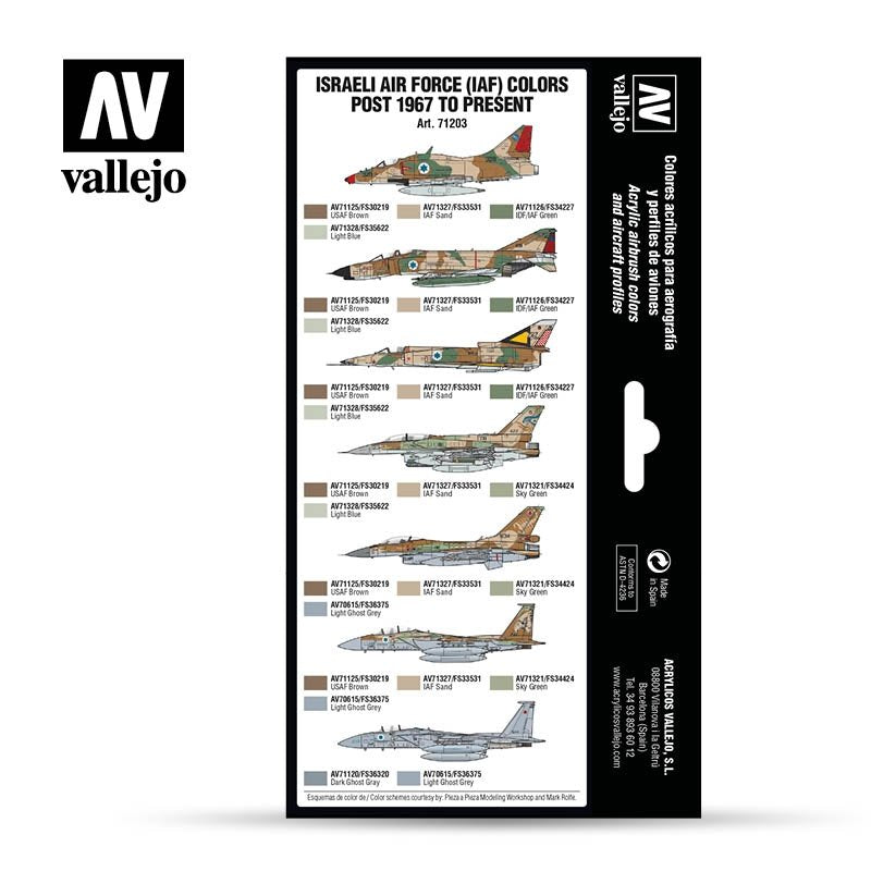 Vallejo 71203 Air War Color Series - Israeli Air Force (IAF) Colors Post 1967 to Present set – immagine 2