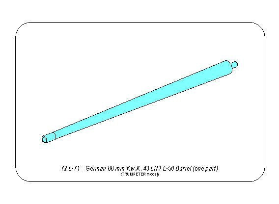 Aber 72L-71 Germ.88 mm Kw.K. 43 L/71 E-50 Barrel (one part) 1/72 – Bild 8