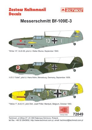 Techmod 72049 - Messerschmitt Bf 109E-3 1/72 – immagine 2