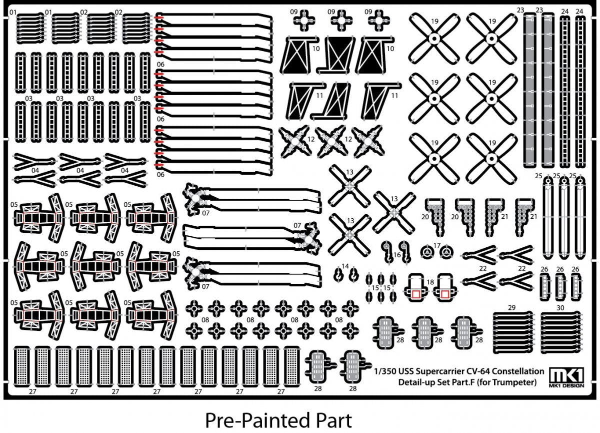 MK1 Design MS-35048 CV-64 Constellation Detail-up Part DX for Trumpeter 1/350 – Bild 13