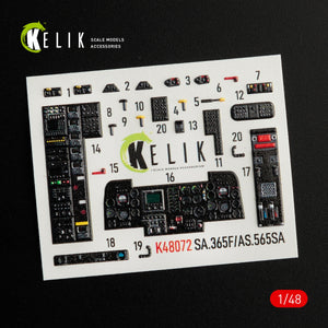 KELIK K48072 DAUPHIN II SA.365F / AS.565SA DÉCALCOMANIES 3D INTÉRIEURES POUR MAQUETTE KITTY HAWK / ZIMIMODEL AU 1/48 – image 2