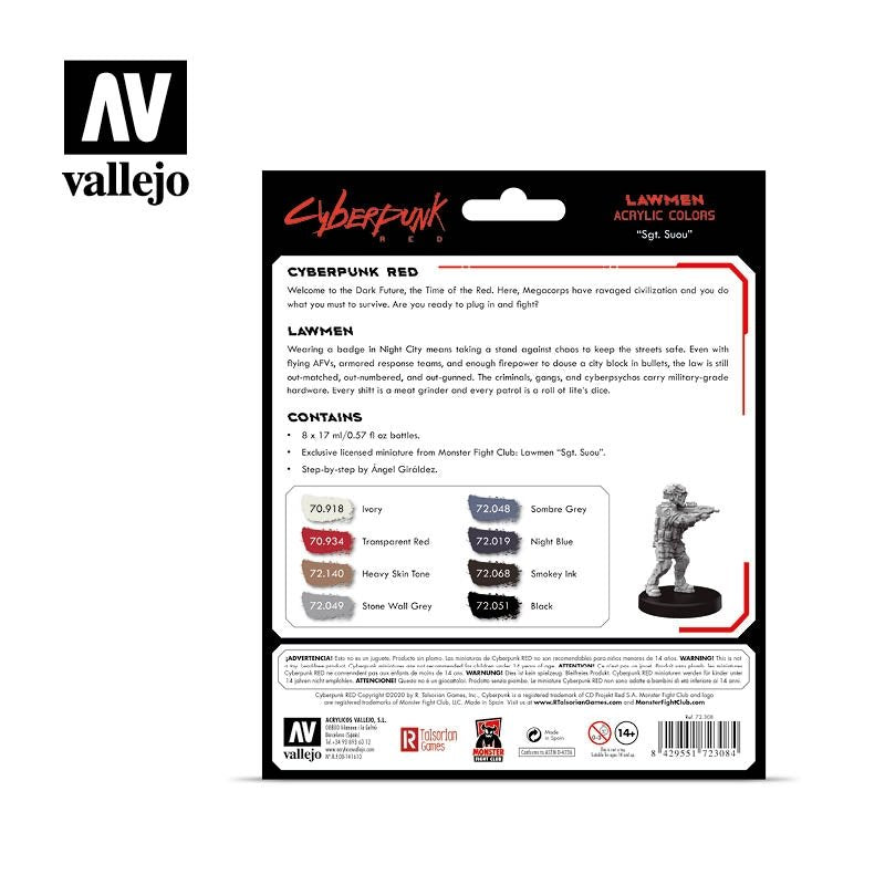 Vallejo 72308 Cyberpunk RED Lawmen Paint Set 8x17ml – Bild 2