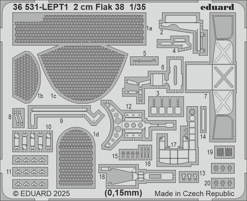 Eduard 36531 2 cm Flak 38 ICM 1/35 – imagen 2