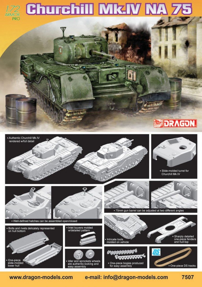 Dragon 7507 Churchill Mk. IV NA 75 1/72 – image 2
