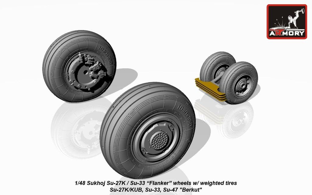 Armory Models AW48023 Sukhoj Su-27K / Su-33 Flanker wheels 1/48 – immagine 5