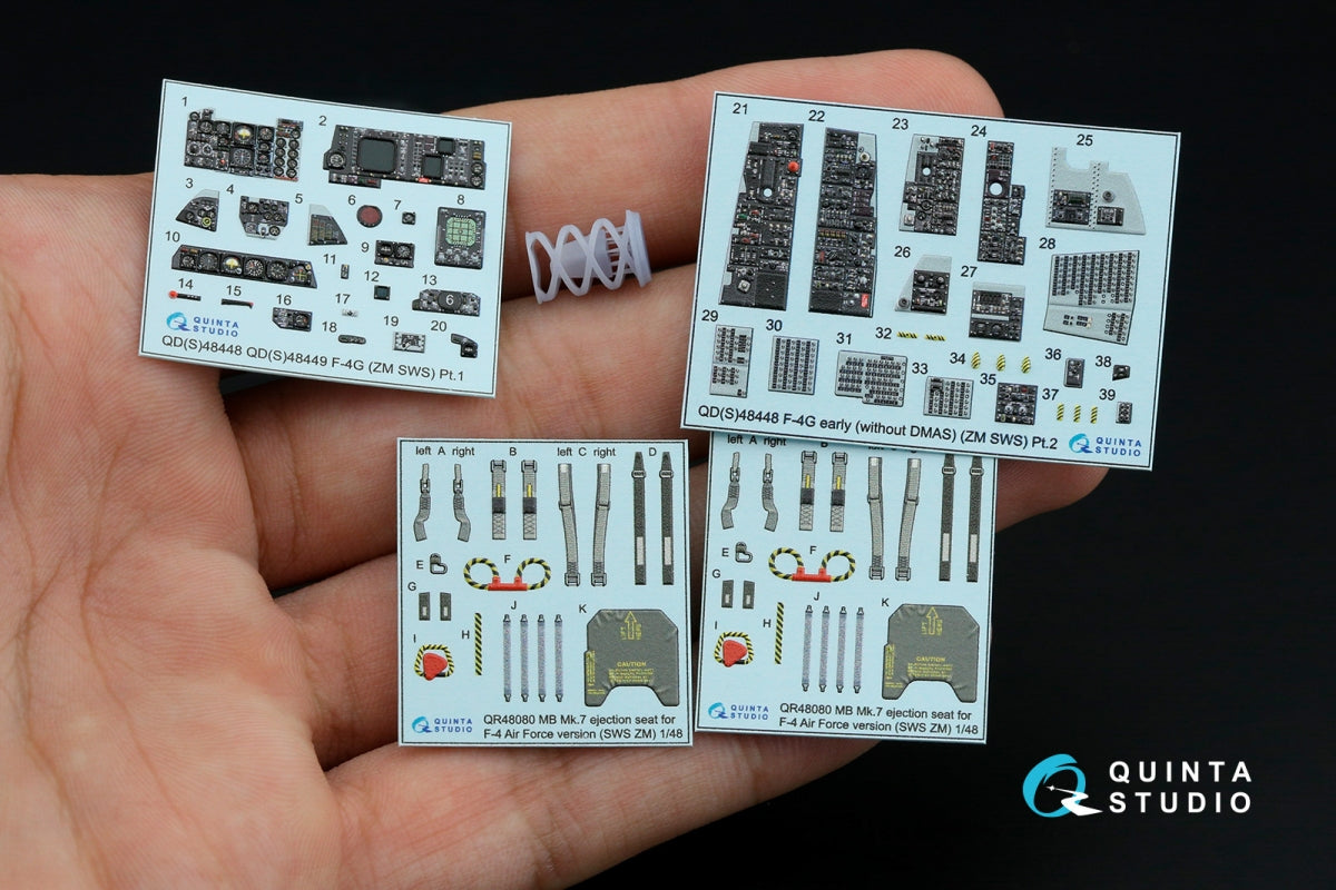 Quinta Studio QD+48448 F-4G early 3D-Printed &amp;amp; coloured Interior on decal paper (Zoukei Mura SWS) (with 3D-printed resin parts) 1/48 – immagine 2