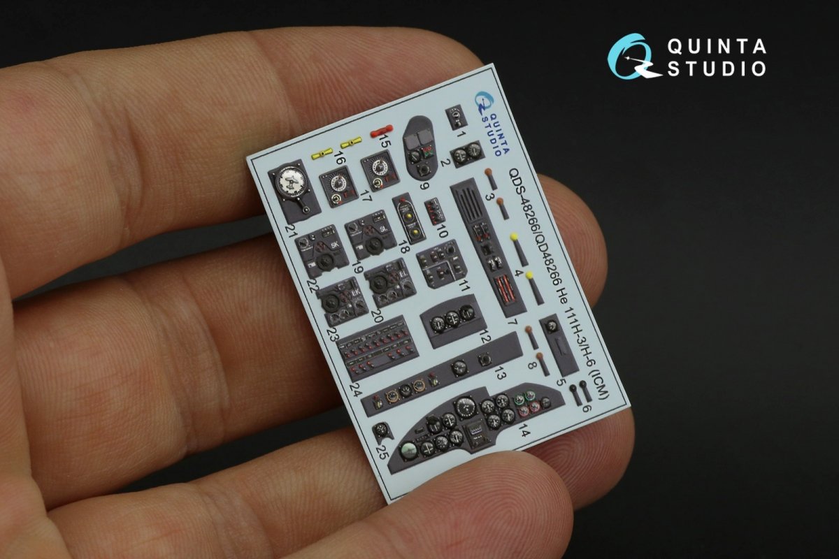 Quinta Studio QDS-48266 He 111H-3/H-6 3D-Printed &amp;amp; colored Interior on decal paper ( ICM ) (Small version) 1/48 – image 10