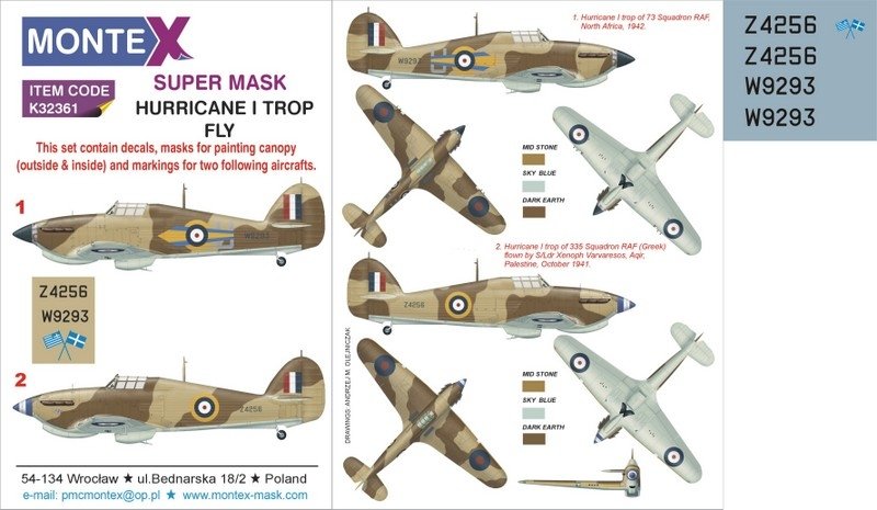 Montex K32361 HURRICANE I TROP 1/32