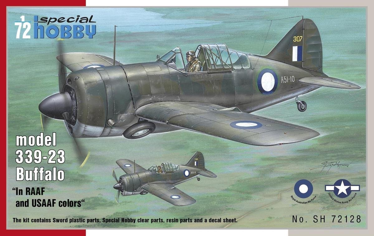 Special Hobby 72128 Buffalo model 339-23 In RAAF and USAAF colors 1/72