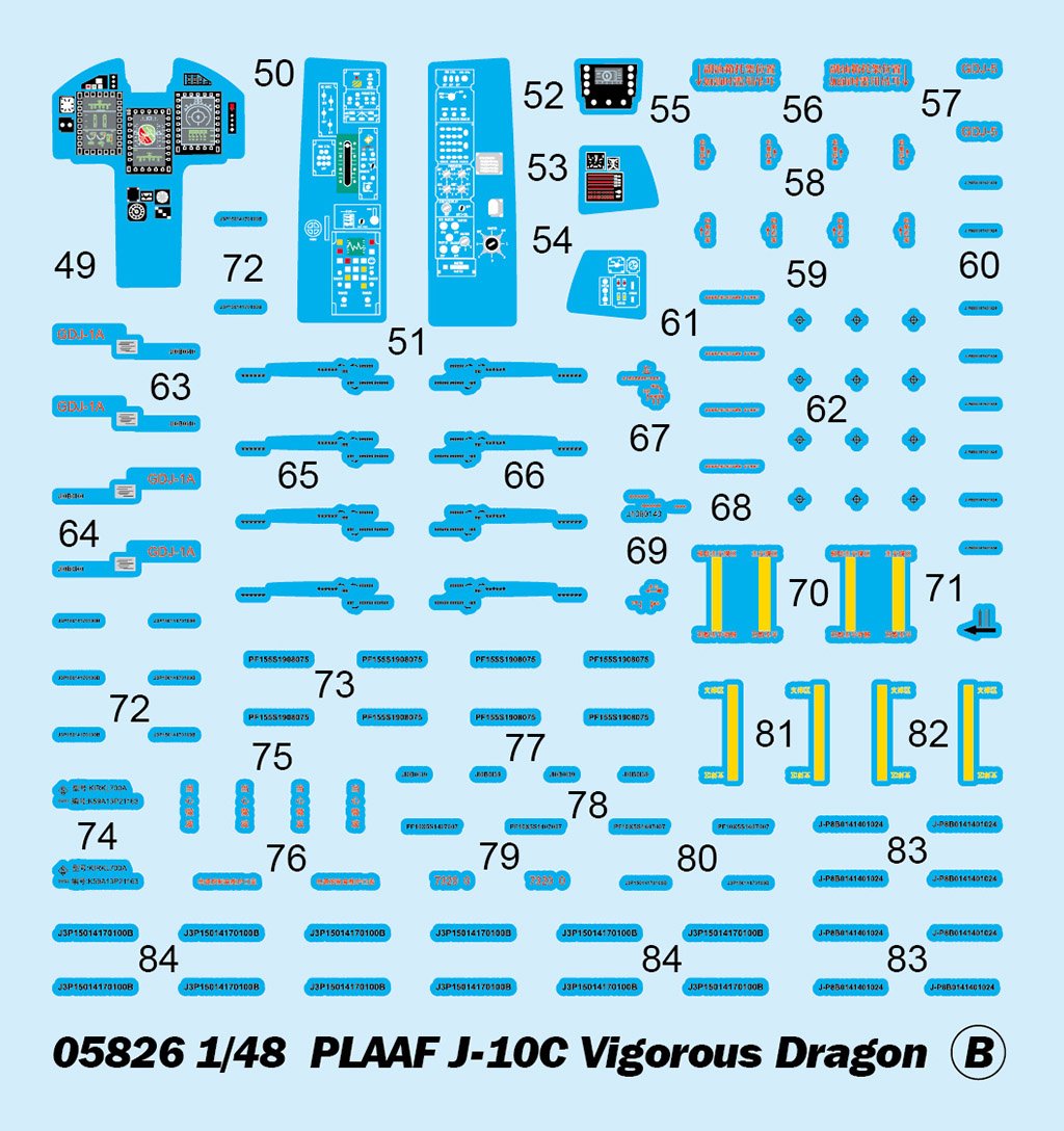 Trumpeter 05826 PLAAF J-10C Vigorous Dragon 1/48 – Bild 4