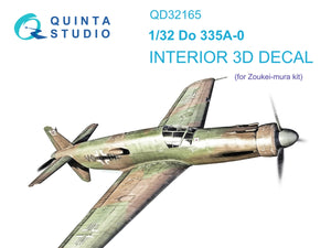 Quinta Studio QD32165 Do 335A-0 3D-Printed &amp;amp; colored Interior on decal paper (Zoukei-mura) 1/32