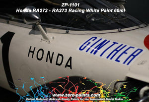 Peinture blanche de course Zero Paints ZP-1101 Honda RA272 - RA273 60 ml – image 2