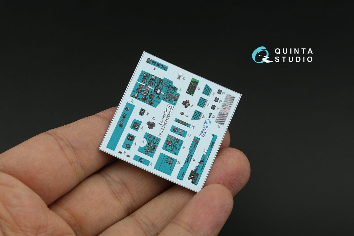 Quinta Studio QDS-48447 MiG-21UM 3D-Printed coloured Interior on decal paper (Trumpeter) (Small version) 1/48 – immagine 7