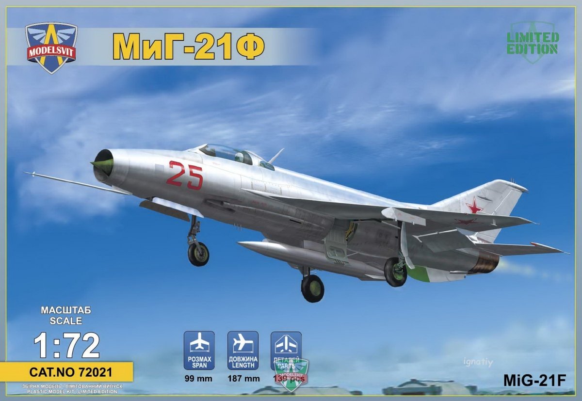 Modelsvit 72021 MiG-21F(Izdeliye &amp;quot;72&amp;quot;) Soviet supersonic fighter 1/72
