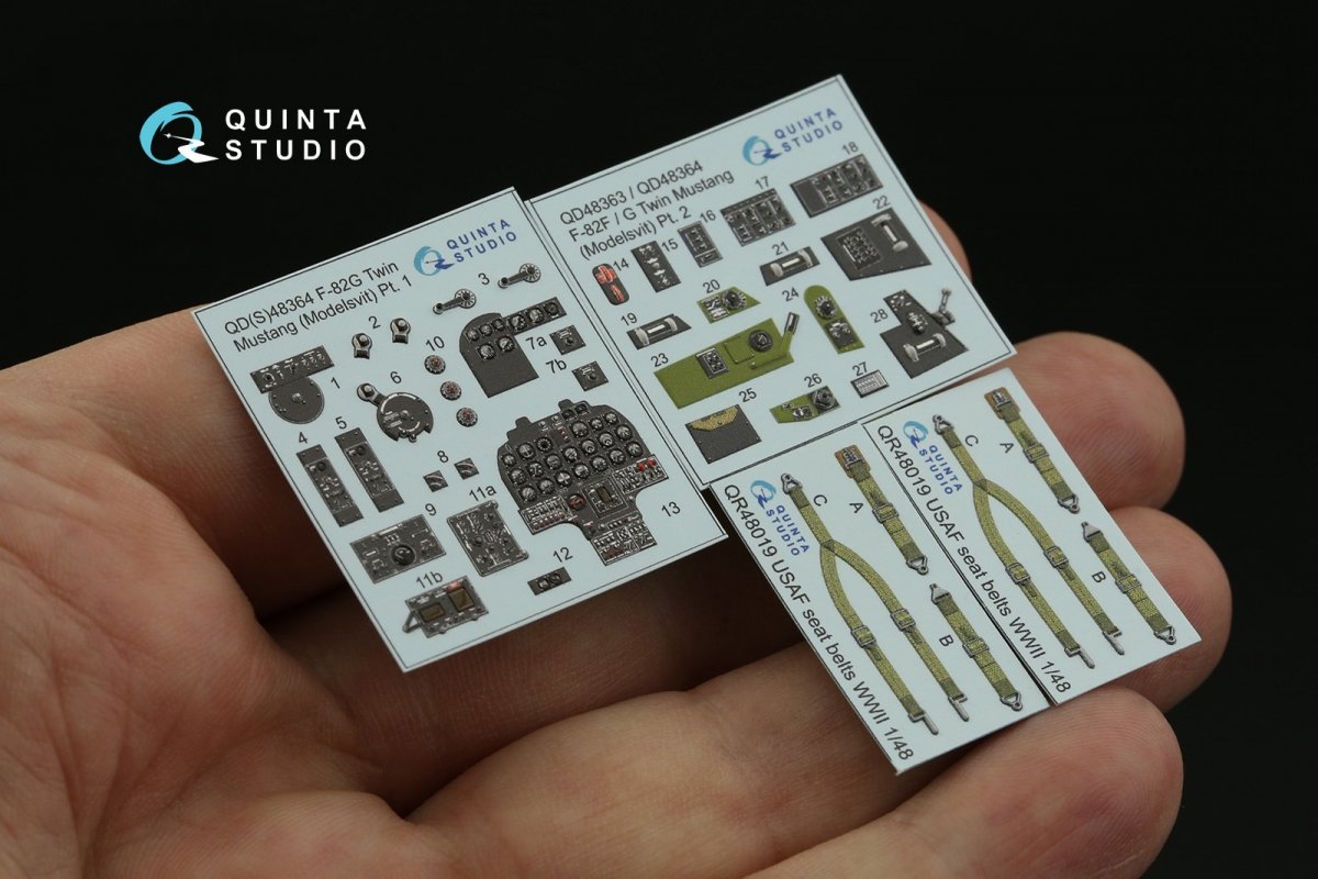 Quinta Studio QD48364 F-82G Twin Mustang 3D-Printed &amp;amp; coloured Interior on decal paper (Modelsvit) 1/48 – zdjęcie 9