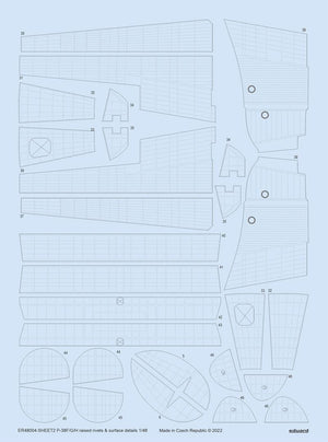 Eduard ER48004 P-38F/ G/H raised rivets &amp;amp; surface details TAMIYA 1/48 – imagen 2