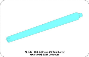 Aber 72L-24 Lufa 76,2mm M7 do niszczyciela czołgów M-10 / US 76,2mm M7 tank barrel for M10 US tank destroyer 1/72 – imagen 4