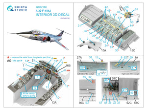 Quinta Studio QD32188 F-104J 3D-Printed coloured Interior on decal paper (Italeri) 1/32 – immagine 14